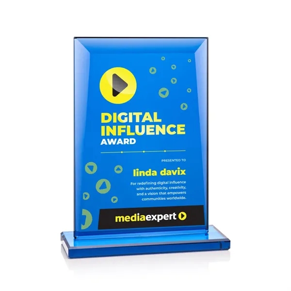 The all-blue Starfire Crystal Martello VividPrint™ Award is a striking symbol... from ASI 84592 St Regis Group / St Regis