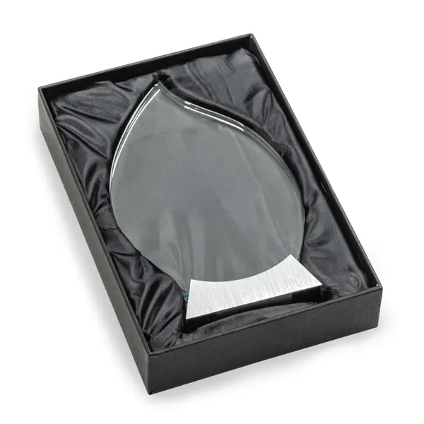 The stunning starfire crystal Carmack VividPrint™ Award features a graceful flame/teardrop... from ASI 84592 St Regis Group / St Regis