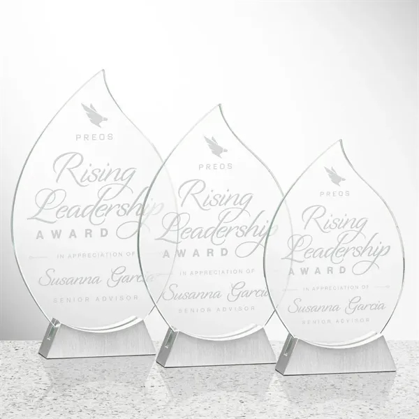 he stunning starfire crystal Carmack Award features a graceful flame/teardrop shape,... from ASI 84592 St Regis Group / St Regis