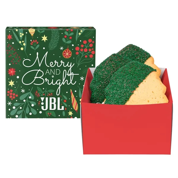 3 Pack Christmas Tree Cookies in Full Color Gift Box... from ASI 44900 NC Custom (CI/Lanco) / Chocolate Inn