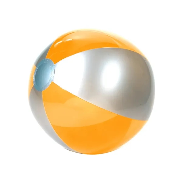 PVC beach ball has alternating silver and translucent colored panels.... from ASI 79530 Prime Line