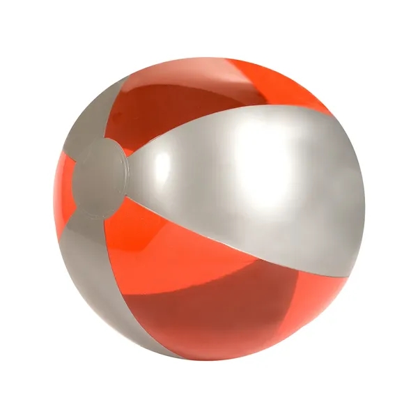 PVC beach ball has alternating silver and translucent colored panels.... from ASI 79530 Prime Line