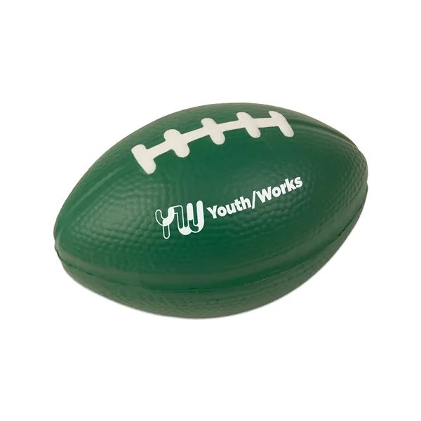 Football shaped stress reliever made of polyurethane foam; customization included.... from ASI 79530 Prime Line