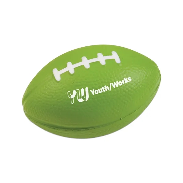 Football shaped stress reliever made of polyurethane foam; customization included.... from ASI 79530 Prime Line