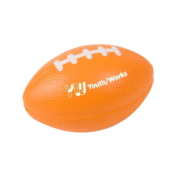 Football shaped stress reliever made of polyurethane foam; customization included.... from ASI 79530 Prime Line