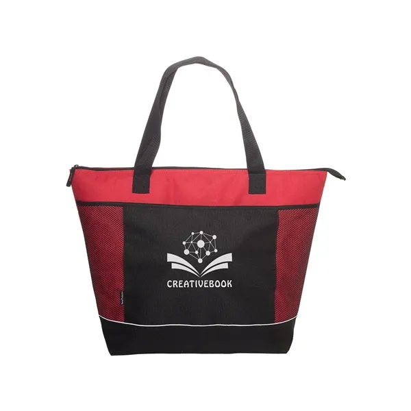 Polyester insulated tote bag with zippered compartment, front pocket, web handles... from ASI 79530 Prime Line