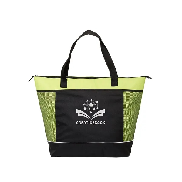 Polyester insulated tote bag with zippered compartment, front pocket, web handles... from ASI 79530 Prime Line