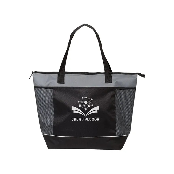 Polyester insulated tote bag with zippered compartment, front pocket, web handles... from ASI 79530 Prime Line