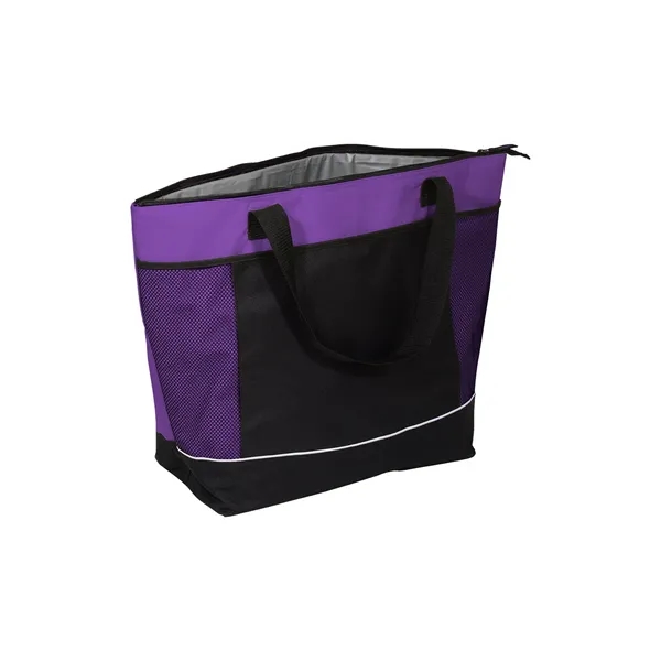 Polyester insulated tote bag with zippered compartment, front pocket, web handles... from ASI 79530 Prime Line