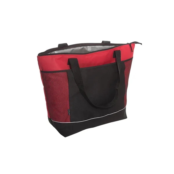 Polyester insulated tote bag with zippered compartment, front pocket, web handles... from ASI 79530 Prime Line