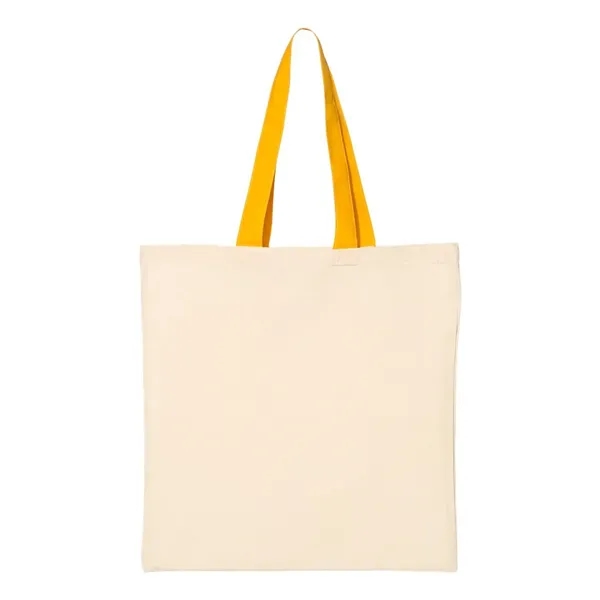 Q-Tees Cotton Economical Tote with Colored Handles... from ASI 84358 S&S Activewear