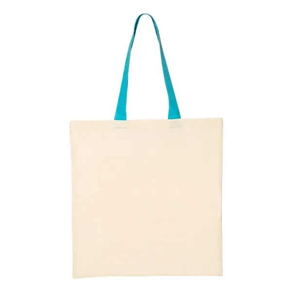 Q-Tees Cotton Economical Tote with Colored Handles... from ASI 84358 S&S Activewear