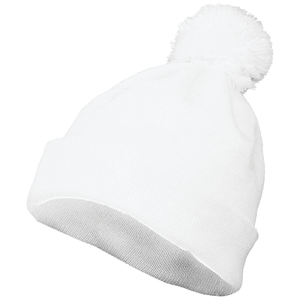 Pom beanie with two layers of 100% acrylic knit.... from ASI 37461 Augusta Sportswear
