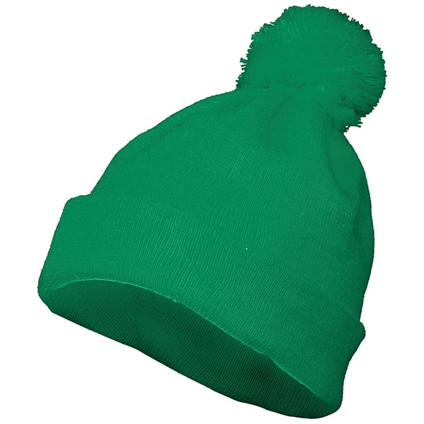 Pom beanie with two layers of 100% acrylic knit.... from ASI 37461 Augusta Sportswear