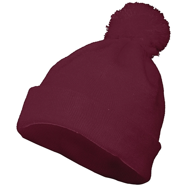 Pom beanie with two layers of 100% acrylic knit.... from ASI 37461 Augusta Sportswear