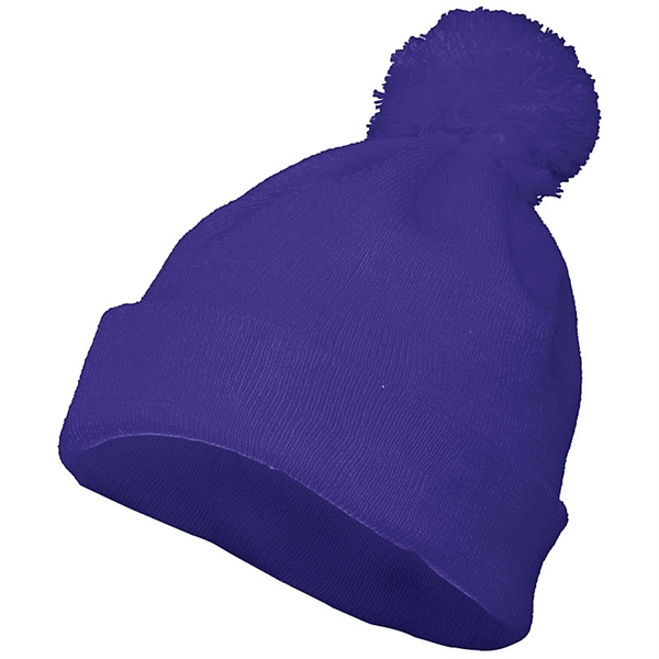 Pom beanie with two layers of 100% acrylic knit.... from ASI 37461 Augusta Sportswear