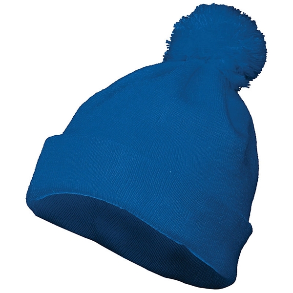 Pom beanie with two layers of 100% acrylic knit.... from ASI 37461 Augusta Sportswear