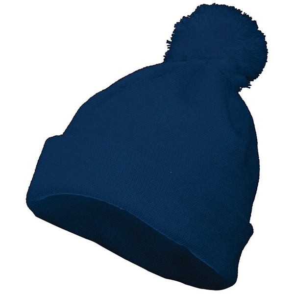 Pom beanie with two layers of 100% acrylic knit.... from ASI 37461 Augusta Sportswear
