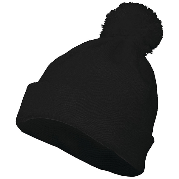 Pom beanie with two layers of 100% acrylic knit.... from ASI 37461 Augusta Sportswear