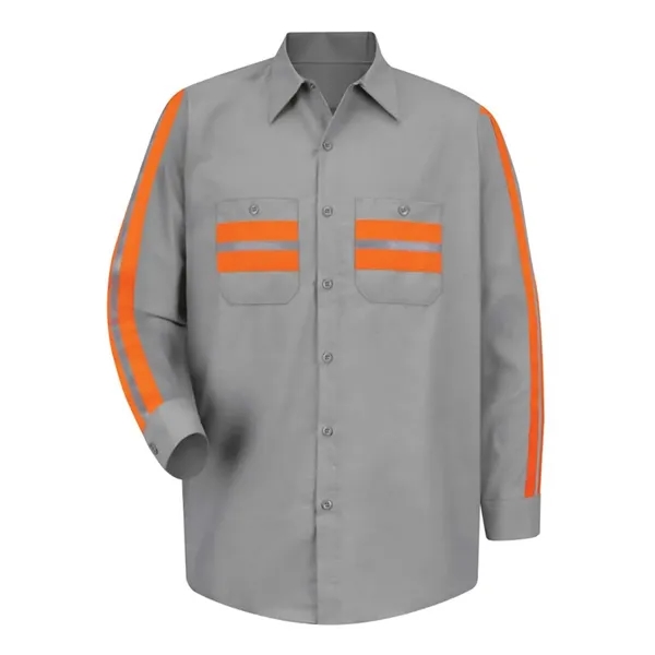 Red Kap Long Sleeve Enhanced Visibility Industrial Work Shirt... from ASI 84358 S&S Activewear