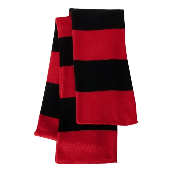 Acrylic rugby striped knit scarf. Blank product.... from ASI 84358 S&S Activewear