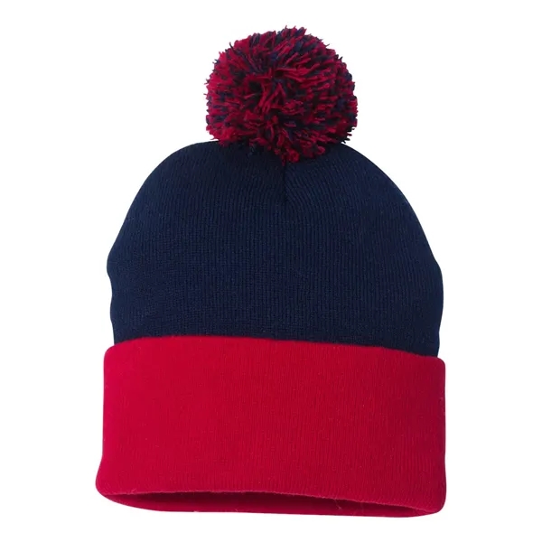 Knit cap with pom-pom on top, blank.... from ASI 84358 S&S Activewear