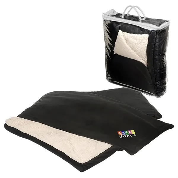 50" x 60" micro mink sherpa blanket with hidden embroidered pocket... from ASI 79530 Prime Line