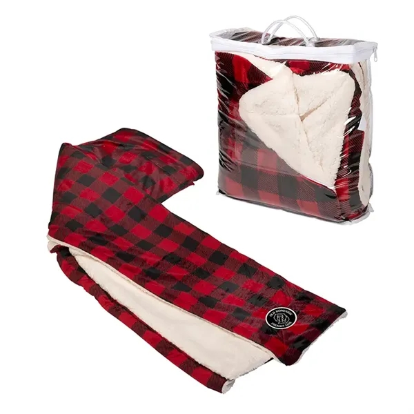 50" x 60" micro mink sherpa blanket with hidden embroidered pocket... from ASI 79530 Prime Line