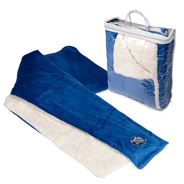50" x 60" micro mink sherpa blanket with hidden embroidered pocket... from ASI 79530 Prime Line