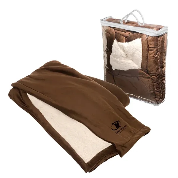 50" x 60" micro mink sherpa blanket with hidden embroidered pocket... from ASI 79530 Prime Line