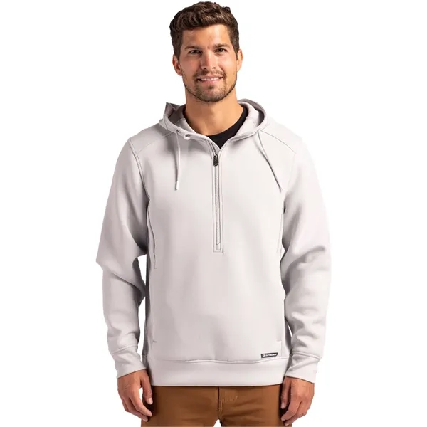 Men's sweatshirt with a half-zip, hood, double knit interlock, and water-resistant... from ASI 47965 Cutter & Buck