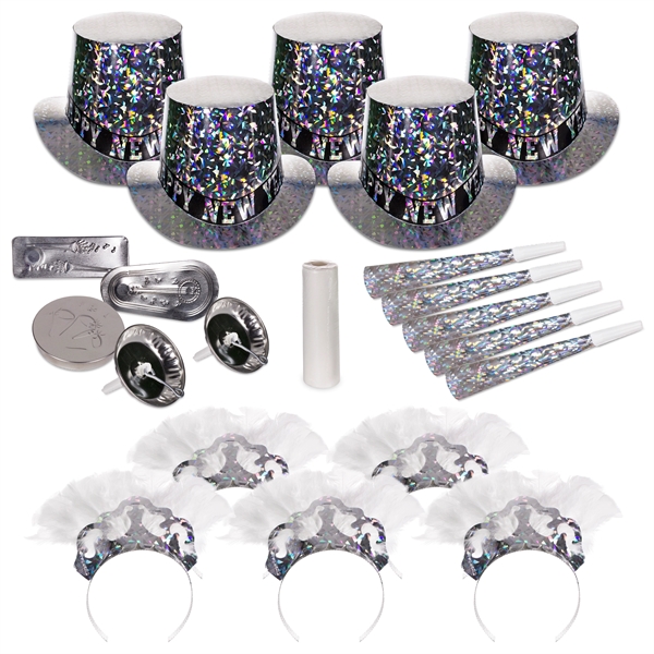 Sterling silver New Year's Eve kit for 10 that includes top... from ASI 42016 Brighter Promotions Inc