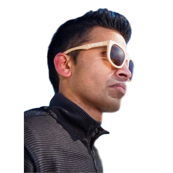 Bamboo constructed  sunglasses with UV400 protection and sliding top bamboo... from ASI 72657 Active Life Promo / Apres Ski Ingrain Promo