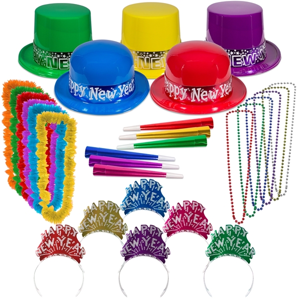 Showboat New Year's Eve party kit for 100 people with top... from ASI 42016 Brighter Promotions Inc