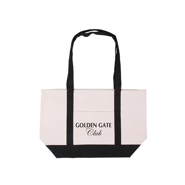 Cotton canvas boat tote with colored gusset, matching color handles and... from ASI 79530 Prime Line