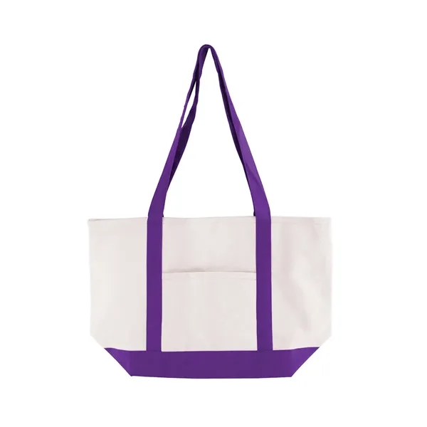 Cotton canvas boat tote with colored gusset, matching color handles and... from ASI 79530 Prime Line