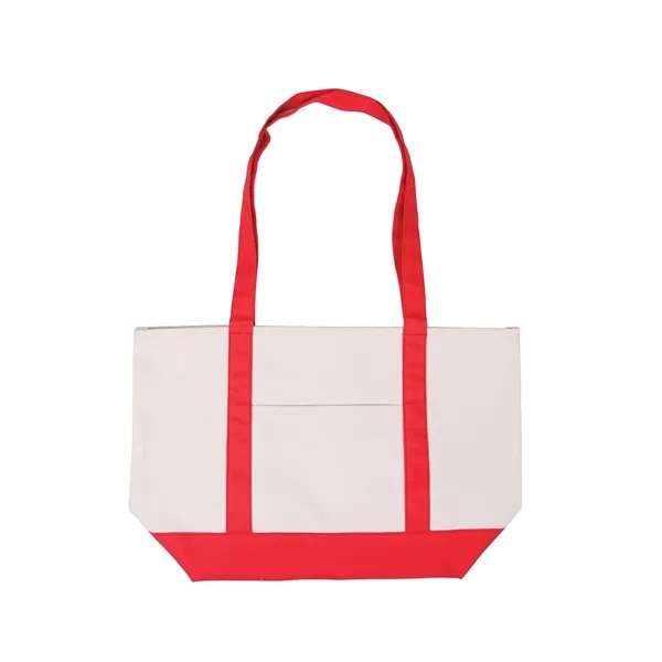 Cotton canvas boat tote with colored gusset, matching color handles and... from ASI 79530 Prime Line