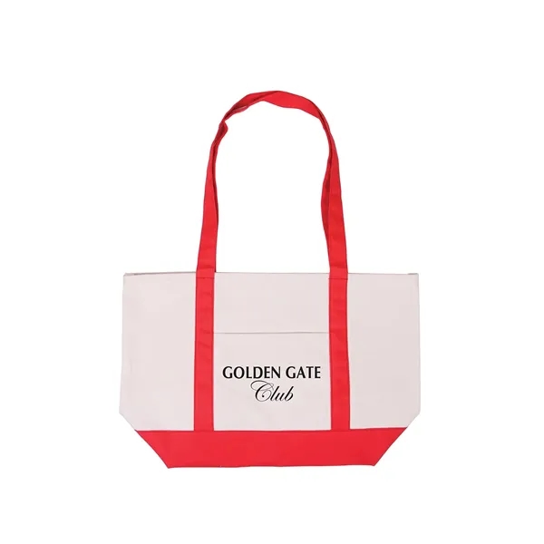 Cotton canvas boat tote with colored gusset, matching color handles and... from ASI 79530 Prime Line