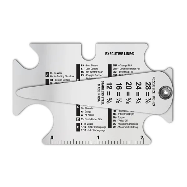 Stainless Steel PDC Wear Gauge used to measure wear on cutters... from ASI 53430 Executive Line / Executive Line®