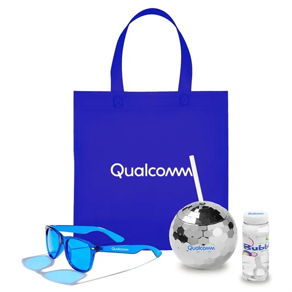 Party kit with a disco ball tumbler, mini shopping tote bag,... from ASI 63549 Jornik Manufacturing Corp