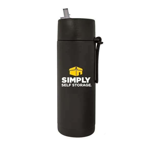 20 oz. Double Walled Stainless Steel Bottle with flip-up straw lid.... from ASI 90807 Tekweld