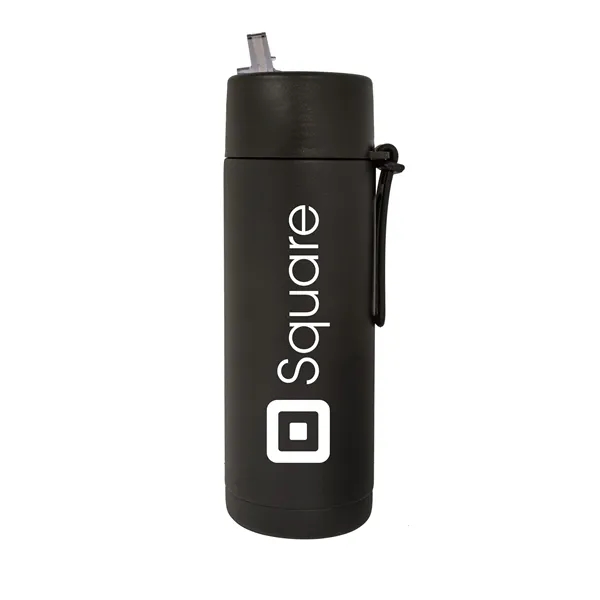 20 oz. Double Walled Stainless Steel Bottle with flip-up straw lid.... from ASI 90807 Tekweld