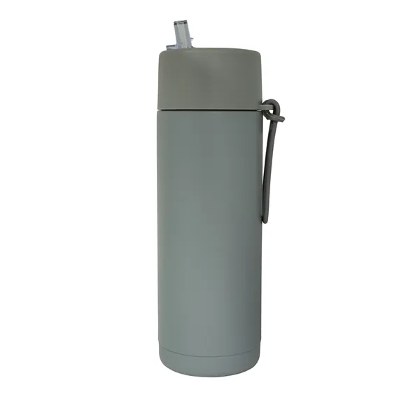 20 oz. Double Walled Stainless Steel Bottle with flip-up straw lid.... from ASI 90807 Tekweld