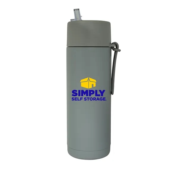 20 oz. Double Walled Stainless Steel Bottle with flip-up straw lid.... from ASI 90807 Tekweld