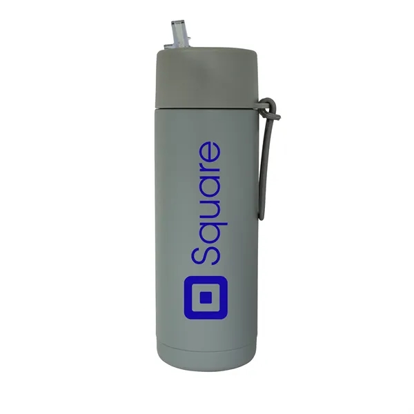 20 oz. Double Walled Stainless Steel Bottle with flip-up straw lid.... from ASI 90807 Tekweld