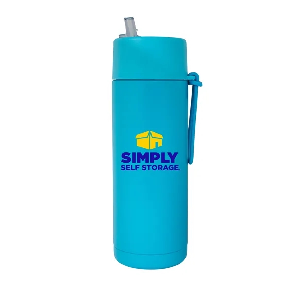 20 oz. Double Walled Stainless Steel Bottle with flip-up straw lid.... from ASI 90807 Tekweld