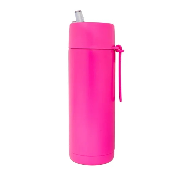 20 oz. Double Walled Stainless Steel Bottle with flip-up straw lid.... from ASI 90807 Tekweld