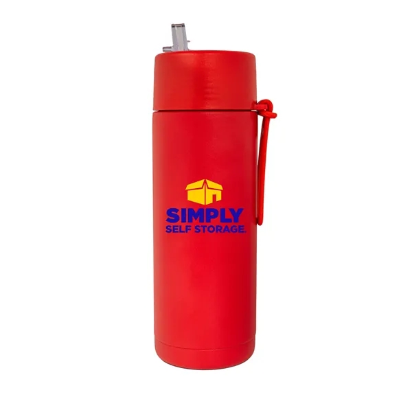 20 oz. Double Walled Stainless Steel Bottle with flip-up straw lid.... from ASI 90807 Tekweld