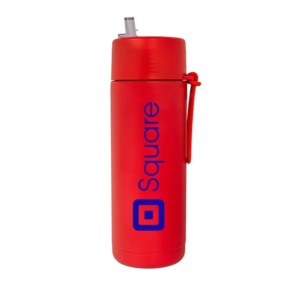 20 oz. Double Walled Stainless Steel Bottle with flip-up straw lid.... from ASI 90807 Tekweld