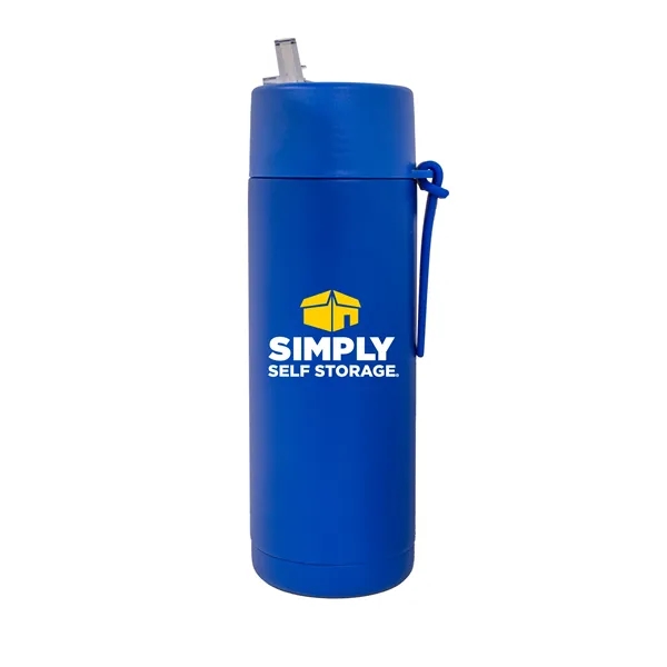 20 oz. Double Walled Stainless Steel Bottle with flip-up straw lid.... from ASI 90807 Tekweld